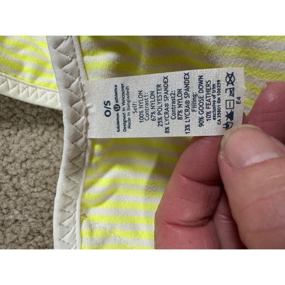 Lululemon What The Fluff Scarf Polar Cream Slope Stripe Down Fill Hidden Pocket - Picture 12 of 13